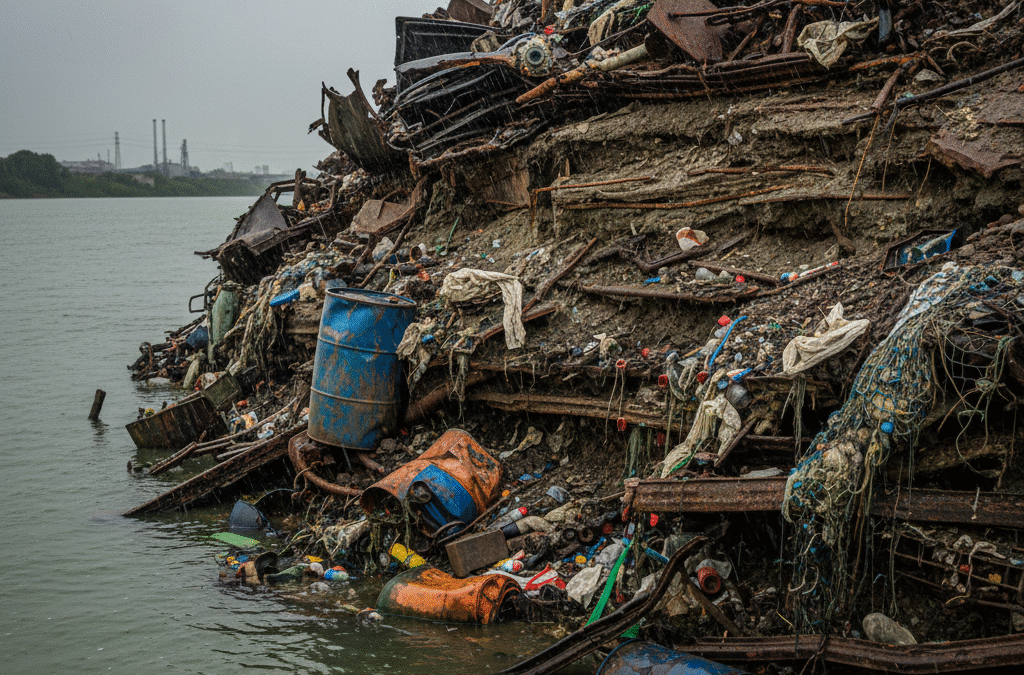 En zones inondables, des milliers de décharges oubliées émergent à nouveau